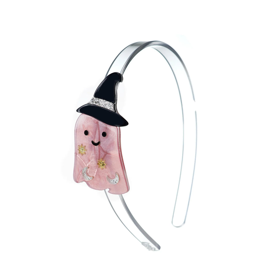 Ghost Witch Hat Pearlized Pink Headband